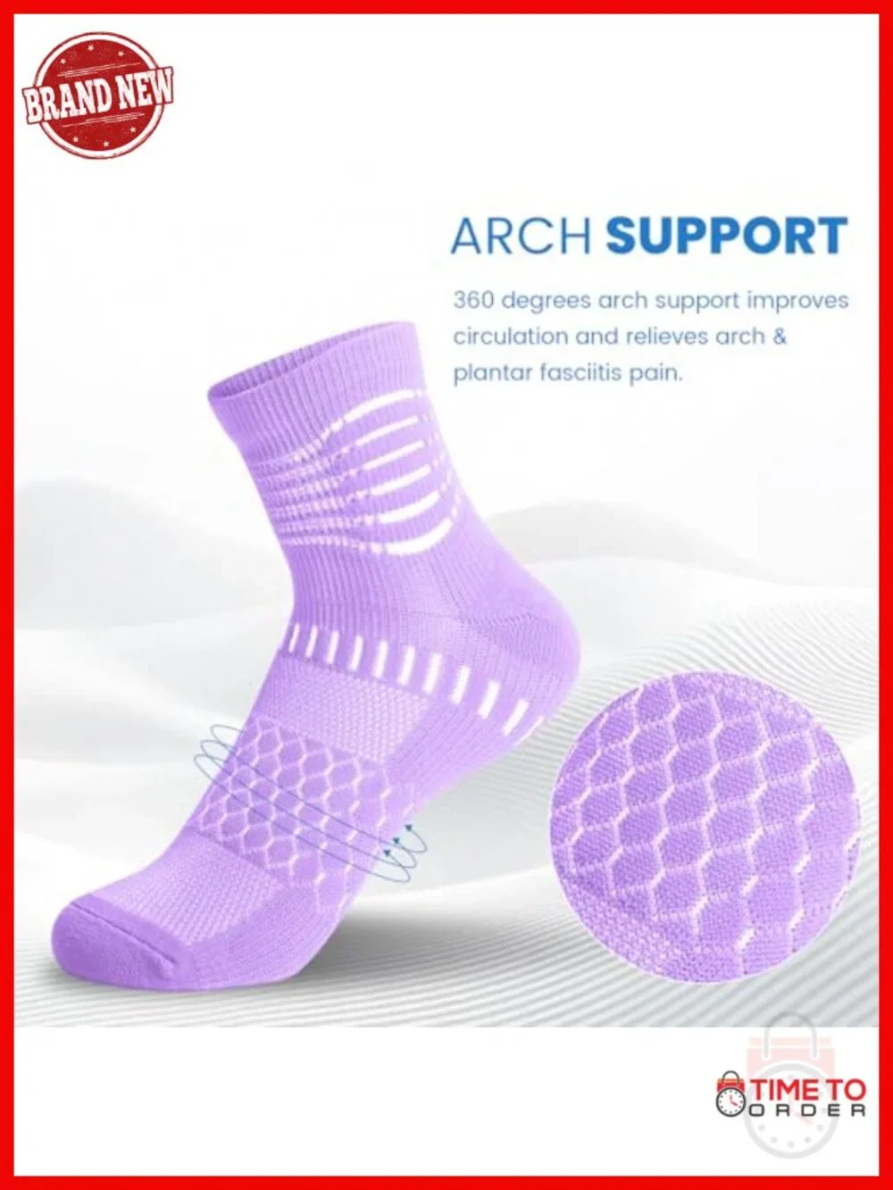 Ankle Compression Socks with Arch Support for Plantar Fasciitis Relief